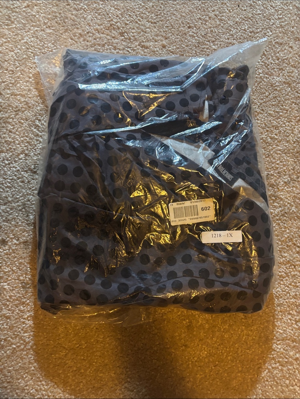 Never opened grey and black polka dot dress from retrolicious